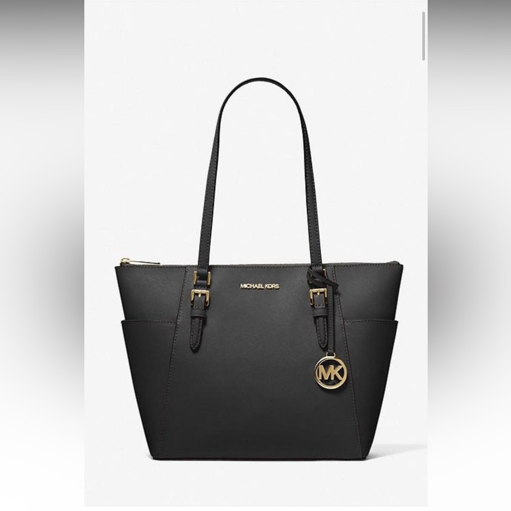 ✨NWT✨Michael Kors Black Charlotte Tote with Gold Accents